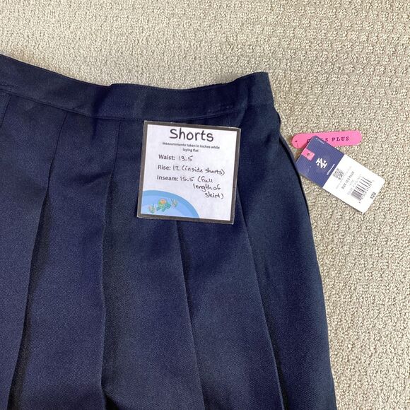 IZOD‎ Navy Pleated School Skirt Girls 10.5 Plus Uniform Skort New With Tags - Picture 5 of 5